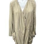 Anthropologie Hei Hei Tan Beige Long Sleeve V Neck Mid Length Coat Jacket Size M Photo 0