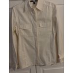 Ellen Tracy Cream Silk Blend Button Up Shirt Top Women Size 8 Long Sleeve Photo 1