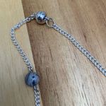 New Handcrafted Tin Cup Black Flash Agate Necklace and Bracelet Jewelry Set Silver Photo 4