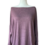 Poetsky Mauve Wide Neck Oversized Long Sleeve Stretch Top Women's Size 3XL Red Photo 0