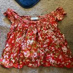 Flynn Skye  red floral blouse L Photo 0