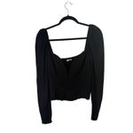 Reformation Reign Top Black Smocked Long Sleeve Sweetheart Neck Womens 4 Photo 1