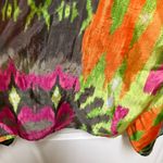 Chico's V Neck Kaftan Tunic Top Multi Color Ikat Print Sheer Kimono Sleeve S M Photo 6