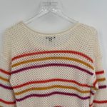 Nautica  sweater women's small striped open knit crochet pullover crew NEW Photo 4