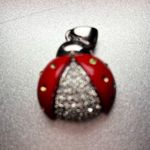 Vtg Ladybug Red Enamel Rhinestones Jewelry Insect Lady Bug Charm/Pendant Photo 3