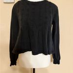 Pilcro  Box-Pleated Sweatshirt Anthropologie Black Long Sleeve Blouse Top XS Photo 1