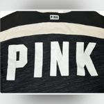 PINK - Victoria's Secret PiNK Victoria’s Secret Black Hockey Jersey Graphic Pullover Sweatshirt Top XS Photo 4