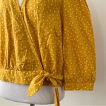 Madewell Wrap Top in Star Golden Yellow Scatter Print M Photo 8
