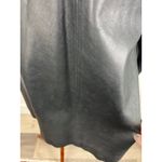 Brandon Thomas Black Leather Long Jacket Coat Womens Size L Button Front Collar Size L Photo 13