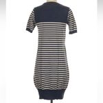 Vintage The Original Ben Sherman Navy Grey Stripe Sweater Dress Size Small S Blue Photo 3