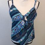 Swimsuit For All Swimsuits for all Blue Geometric Pattern Women's 14 C/D Tankini Swim Top Wired Photo 0