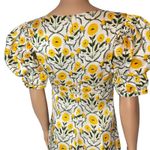 Agua by Agua Bendita Mango Mimosa Midi Dress S Silk White Yellow Floral Rare Photo 5