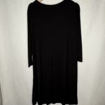 Philosophy  Dress Womens XL‎ Black Lace Up Boho Flowy Minimalist Knee/Midi Shift Photo 5