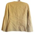 DKNY  Tan Linen Blend Hook Closure 4 Pocket Collarless Blazer Small Preppy Classy Photo 1