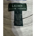 Ralph Lauren Y2K Lauren  Tee Womens Sz L Grey Distressed Made In Macao Casual LRL Photo 3