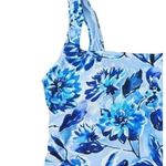 ANDIE NWT  Swim The Siren Athletic Cropped Tankini Top L Bluf Blue Floral #3113 Photo 1
