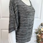 Chelsea & Theodore Sweater Grey Size L White Layered Top Semi Sheer Hem Black Size L Photo 4