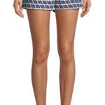 Trina Turk Snails Pace Navy And White Geometric Mini Shorts Cotton Resort Sz 4 Photo 0