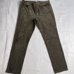 J Jill Women's 12 Mid Rise Slim‎ Leg Velvet Pants Dark Olive Green Stretch Comfy Photo 0
