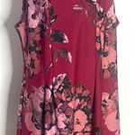 Neiman Marcus - Red Floral Midi Dress Size 18W Photo 0