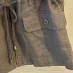 Kenar  Linen Vest Women's M gray Hooded‎ Utility Pockets Drawstring Sleeveless Photo 3