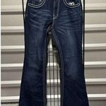 Y Jeans Los Angeles Women Y2K Flare Leg Bling Jeans Embelished Pockets Size 7/8 Blue Photo 0