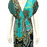 5th & Love 5th Love Large Turquoise Lime Green Black Printed Boho Dress Summer Vacation Photo 1