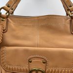Coach  Tan Leather Shoulder Bag‎ Front Buckle Pocket Dual Handles Classic Style Photo 5
