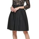 Eliza J  Womens Lace-Top Boat-Neck Cocktail and Party Dress in black. Size 4. Photo 0