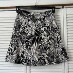 Gap Black and White Floral A-Line Mini Skirt Linen/Cotton Size 4 Photo 0