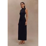 Meshki  The Taylor Draped Crepe Maxi Dress Black High Neck Formal Size 3XL Photo 3