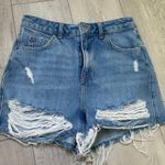 Topshop moto mom cutoff high waisted denim jean hot shorts size 6 cutoff frayed Photo 1