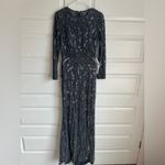 Mac Duggal  | 5124 Beaded‎ Long Sleeve  Evening Gown Charcoal Sequin Size 4 NWT Photo 3