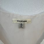 Max Studio White Pleated V-Neck Blouse Photo 2