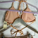 Aerie peach ditzy floral triangle cheeky string bikini matching set Photo 11