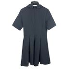 FRNCH Black Short Sleeve Collared Wednesday Adams Puffy Wide Leg Romper M Photo 3