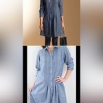 J.Jill Women's Chambray Button Down Shirt Dress Blue Knee Length Size M Photo 1