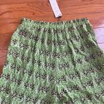 ZARA  wide leg flowy printed viscose palazzo pants green Sz M Photo 6