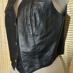 wilson's leather  Black Leather Moto Vest Snap Front Cropped Medium Juniors? Photo 6