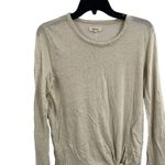 Madewell  Long Sleeve Knot Hem Oatmeal Tee Size Large Photo 0