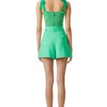 Alice + Olivia Green Steffie Seamed Belted Shorts Size 0 Photo 2
