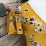 Nasty Gal Yellow Floral Cold Shoulder Wrap Dress Photo 6
