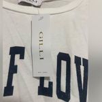 Gilli Women's Oversized Short Sleeve White Self Love Club Tshirt,Size S,NWT Blue Photo 1