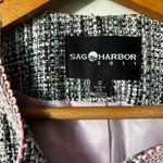 Sag Harbor  Tweed Blazer grey/white/pink in size 12. Classic Capsule piece Photo 2