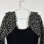 Anthropologie Woven Ruffle Sleeve Sweater Size Medium Photo 5