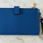 Michael Kors Vintage Blue Leather Double Zip Wallet Wristlet Photo 3