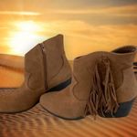 True Craft Western Boots Ankle Booties Golden Chestnut Brown Side Zip Cowboy Womens 7.5 New Photo 7