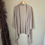 Alice + Olivia  beige draped light knit open front cardigan Photo 1
