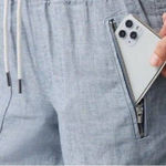 Athleta  Pants Women's 20 Blue Cabo 100% Linen Wide Leg Chambray Photo 0