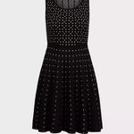 Torrid  Sleeveless Sweater Knit Dress Midi Length-Black White Shimmer Polkadot L‎ Photo 9